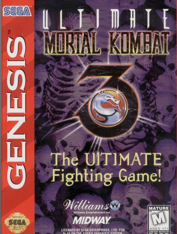 Ultimate Mortal Kombat 3 box art for Sega Saturn